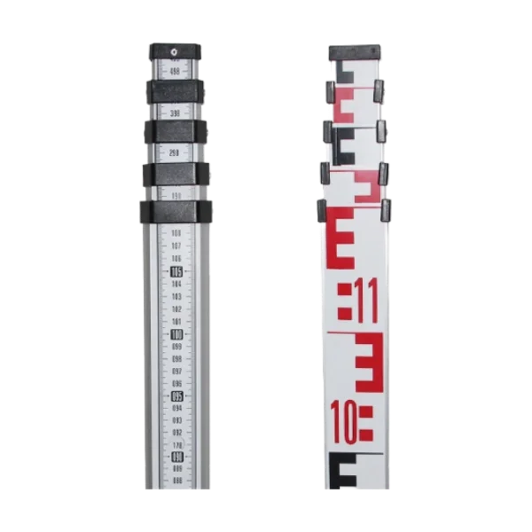 4m Telescopic Aluminium Staff with Bubble & Bag image 0