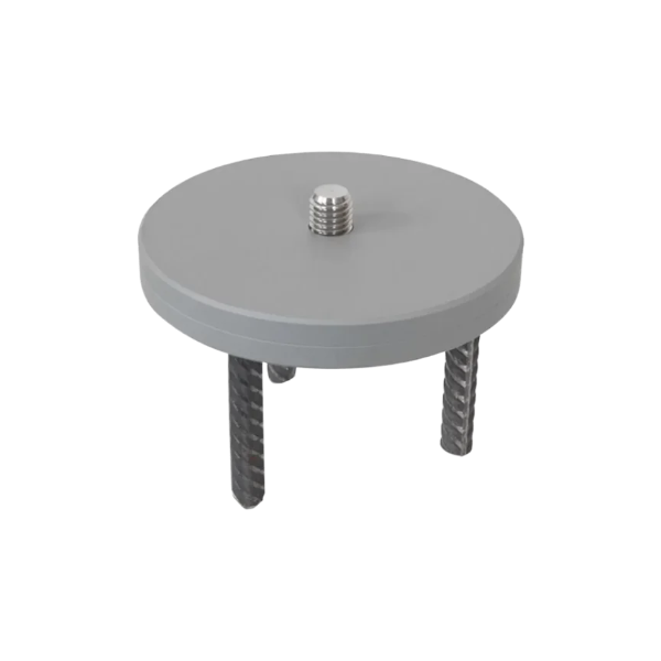 Pillar Plate Stainless Steel with with 5/8″ Thread &amp; Rebar Pins image 0
