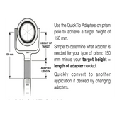 Swiss Style Pole Extension length 50mm Leica-style tip image 1